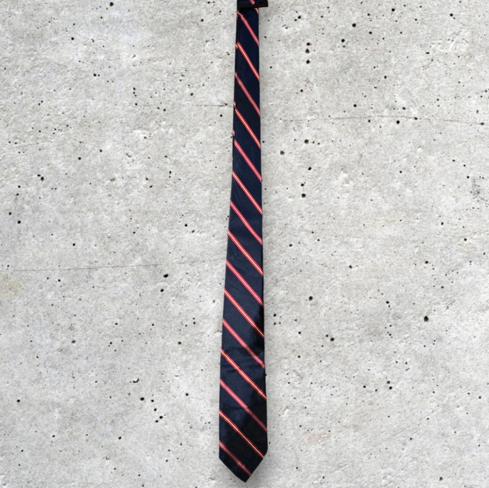 Christian Dior Red White And Blue All Silk Striped Tie Elegant Preppy Luxury